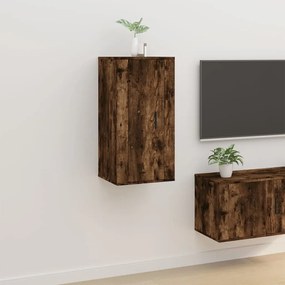 Mobile porta tv a parete rovere fumo 40x34,5x80 cm