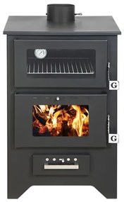 Stufa A Legna Con Forno Silvia Nera 14,6 Kw L50,5xp58,5xh90,5