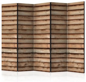 Paravento Equatore desertico II - texture di tavole di legno marrone con nodi