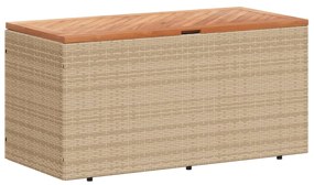 Contenitore da giardino beige 110x50x54 cm polyrattan e acacia