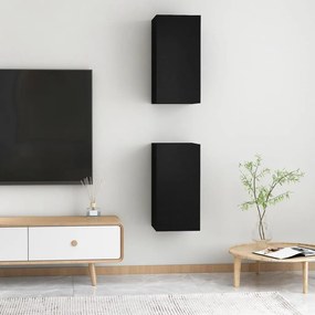 Mobili TV 2 pz Neri 30,5x30x60 cm in Legno Multistrato