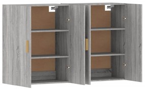 Armadietti a Parete 2 pz Grigio Sonoma in Legno Multistrato