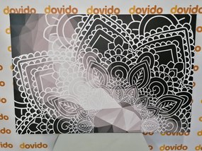 Quadro su tela – Elementi di Mandala in bianco e nero