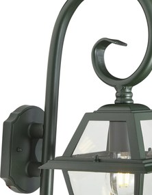 Lanterna da parete classica da esterno verde scuro IP44 - Berta