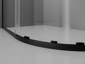 Mexen Exo cabina doccia semicircolare scorrevole 90 x 90 cm, trasparente, nera - 8132-090-090-70-00
