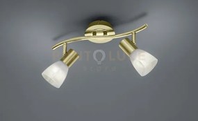 Levisto barra 2 spots orientabile  ottone + vetro  l.33cm 2 luci at...