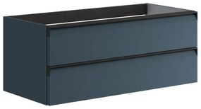 Mobile da bagno sotto lavabo Fusion blu laccato opaco L 99.5 x H 40 x P 45.5 cm 2 cassetti, lavabo non incluso