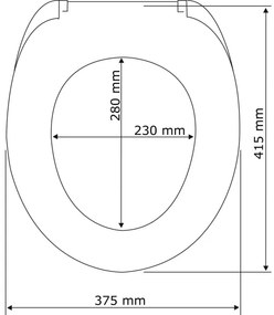 WENKO 22402100-WC sedile WC SAMOS 44,5x37,5 cm grigio/argento