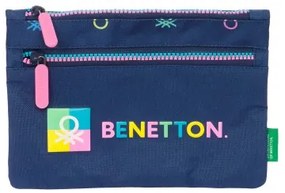 Astuccio Scuola Benetton Cool Blu Marino 23 x 16 x 3 cm