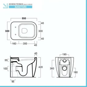 Sanitari filomuro rimless Simas Henges con sedile soft close incluso