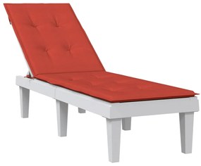 Cuscino Per Sdraio Rosso Mélange (75+105)x50x3 Cm İn Tessuto /
