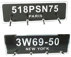 Trade Shop - Portachiavi In Metallo Con Effetto Specchio 2 Fantasie Parigi New York