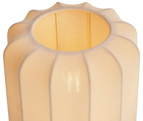 Lampada da tavolo Japandi oro con paralume beige - Pluni