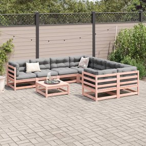 Set divani da giardino 9 pz in legno massello abete douglas