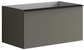 Mobile da bagno sotto lavabo Pixel plain grigio laccato L 80 x H 40 x P 45.5 cm 2 cassetti, lavabo non incluso