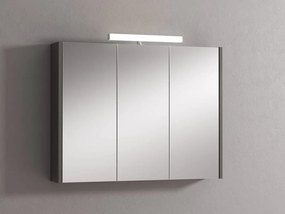 Pensile con luce Akira laccato lucido grigio L 90 x H 70 x P 15.5 cm