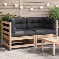 Divani Angolari da Giardino con Cuscini 2pz Legno Massello Pinocod mxl 110465