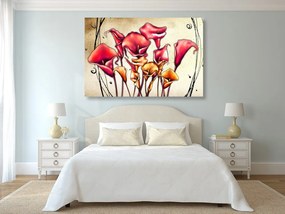 Quadro su tela – Fiori rossi di calla