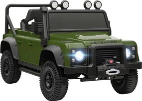 Macchina Elettrica per Bambini Licenza Ufficiale Land Rover Defender 12V con Telecomando Verde...