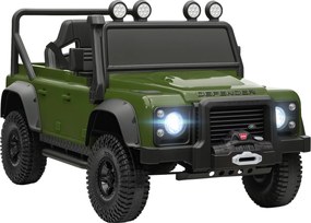 Macchina Elettrica per Bambini Licenza Ufficiale Land Rover Defender 12V con Telecomando Verde...
