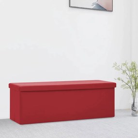 Panca Portaoggetti Pieghevole Rosso Vino İn Pvc /