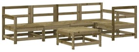 Set salotto da giardino 6 pz in legno impregnato di pino