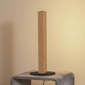 TK Lighting Lampada da tavolo in legno LED Teo, faggio, 42 cm, dimmer touch