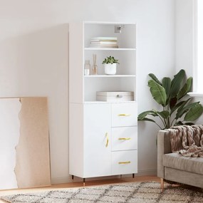 Credenza Bianca 69,5x34x180 Cm İn Legno Multistrato /