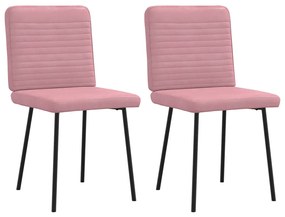 Sedie Da Pranzo 2 Pz Rosa İn Velluto /