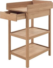 Fasciatoio di colore naturale in rovere massiccio con fasciatoio Forrest – Vipack