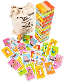 Torre Jenga in legno con animali