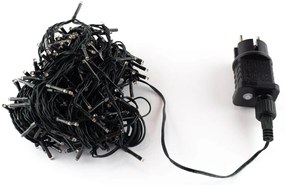 Catenaria Natalizia LED 15m 8 GIOCHI DI LUCE Cavo VERDE IP44 Luce ROSA Colore Rosa 550 - 570 °K