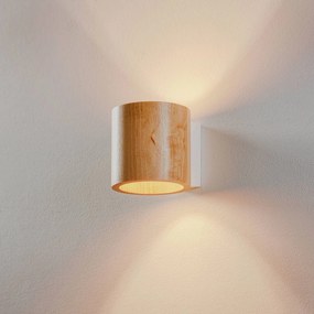 SOLLUX LIGHTING Applique Ara a forma di cilindro in legno