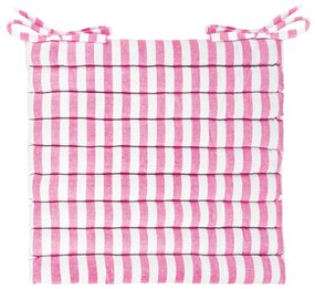 Cuscino sedia 40x40 cm in cotone righe rosa