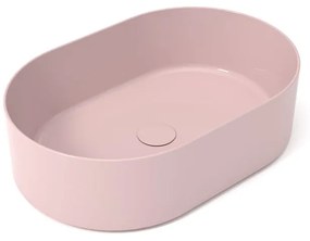 Lavabo da appoggio Open OLYMPIA CERAMICA ovale in ceramica L 60 x H 17 x P 40 cm rosa lucido senza foro