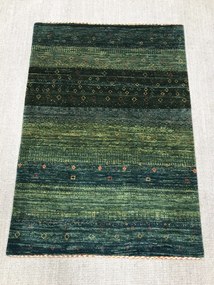 Loribaft Tappeto 100 x 140 Verde (Iran) Annodato A Mano