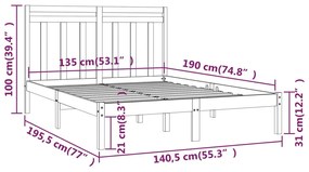 Giroletto in Legno Massello 135x190 cm Double