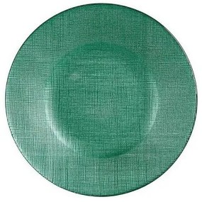 Piatto da pranzo Verde Vetro 21 x 2 x 21 cm (6 Unità)