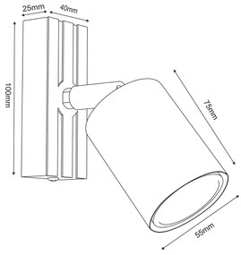 Faretto da parete TERRA 1xGU10/8W/230V bianco/quercia