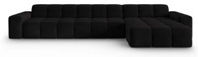 Divano angolare in velluto nero (angolo destro) Kendal - Micadoni Home