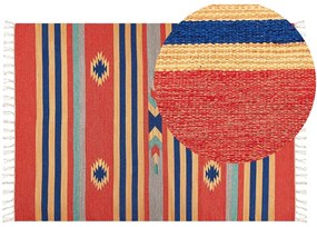 Tappeto kilim cotone multicolore 140 x 200 cm HATIS Beliani