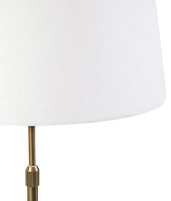 Lampada da tavolo in bronzo con paralume in lino bianco 35cm - Parte