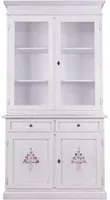 Cristalliera 2 porte shabby legno bianco anticato decorato 105x42x205 - Mobili 2G