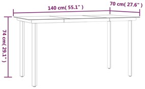 Set Pranzo da Giardino 7 pz con Cuscini in Polyrattan e Acciaio