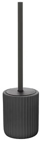 Scopino wc nero in ceramica soft touch con setole nere Spring