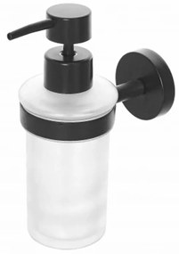 Portadispenser a Parete Feridras "Chicblack" Nero Opaco/Vetro Satinato