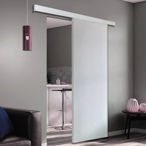 Porta scorrevole reversibile Renoir in mdf bianco, L 92.5 x H 212 cm, con binario Alu/legno