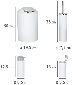 Set di accessori per il bagno bianco in plastica Calvo – Wenko