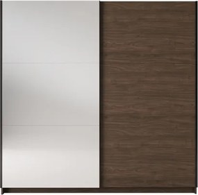 Armadio 200x207h Cm 2 Ante Scorrevoli Con Specchio Arsola Noce