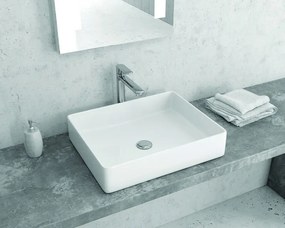 Lavabo appoggio 51cm design moderno ceramica slim Litos-0002 - KAMALU